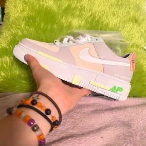 Womens nike Air Force one’s Pixel- pastels